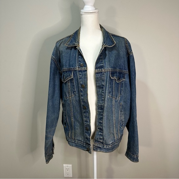 Vintage Jean Jacket - Vintage 90's HARD ROCK CAFE PARIS - SAVE THE PLANET - Picture 2 of 12